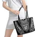 2025 Rugby Championship New Zealand Custom Leather Tote Bag Poutama Motifs - Aussie Hoodie