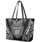 2025 Rugby Championship New Zealand Custom Leather Tote Bag Poutama Motifs - Aussie Hoodie
