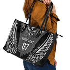 2025 Rugby Championship New Zealand Custom Leather Tote Bag Poutama Motifs - Aussie Hoodie