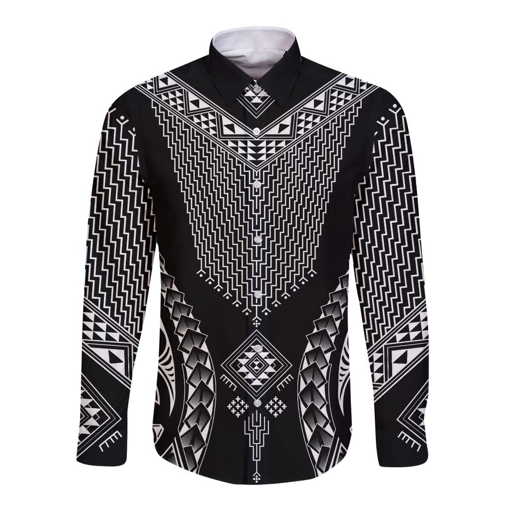 2025 Rugby Championship New Zealand Custom Long Sleeve Button Shirt Poutama Motifs - Aussie Hoodie