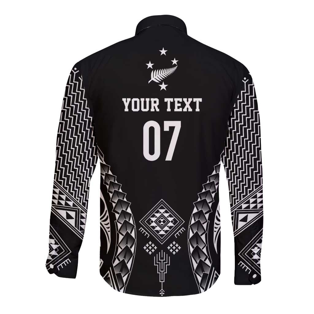 2025 Rugby Championship New Zealand Custom Long Sleeve Button Shirt Poutama Motifs - Aussie Hoodie