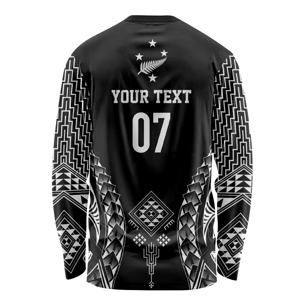 2025 Rugby Championship New Zealand Custom Long Sleeve Shirt Poutama Motifs - Aussie Hoodie