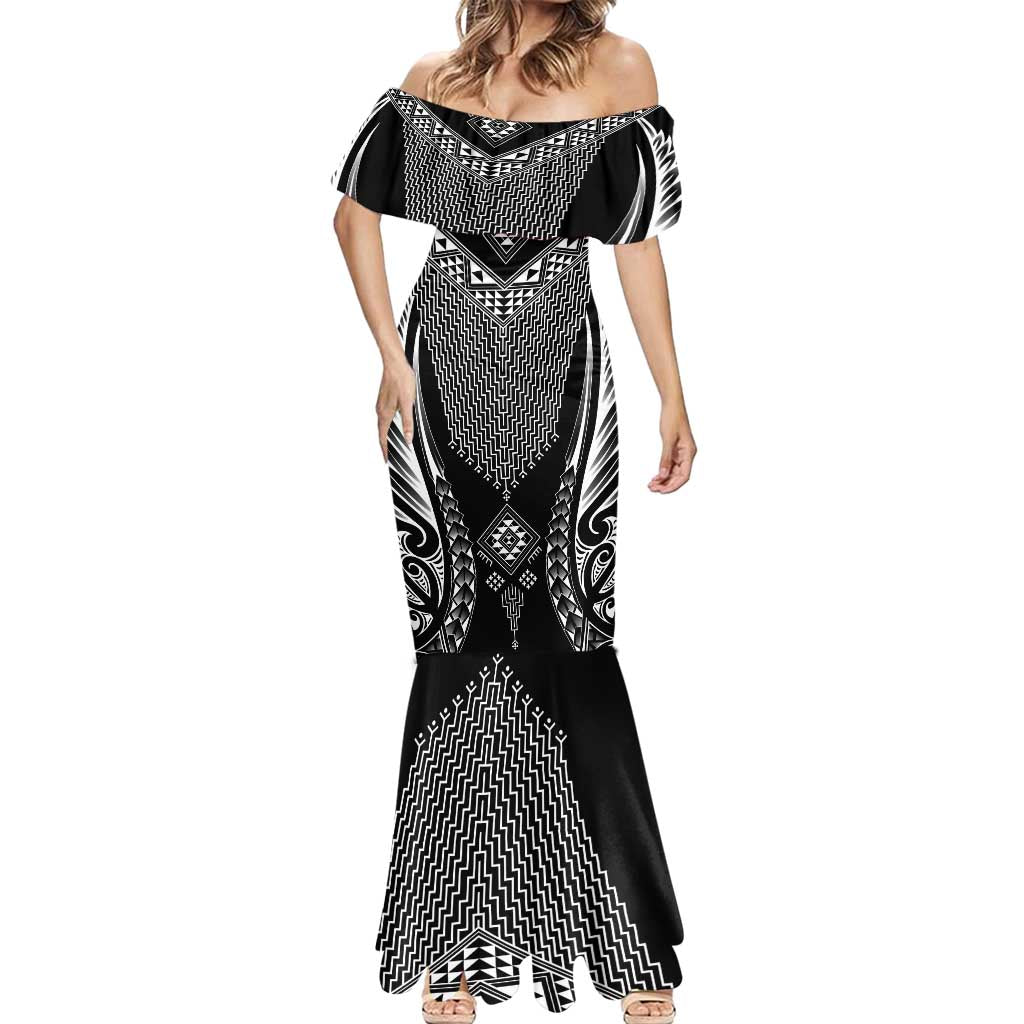 2025 Rugby Championship New Zealand Custom Mermaid Dress Poutama Motifs - Aussie Hoodie