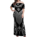 2025 Rugby Championship New Zealand Custom Off Shoulder Maxi Dress Poutama Motifs - Aussie Hoodie