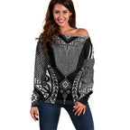 2025 Rugby Championship New Zealand Custom Off Shoulder Sweater Poutama Motifs - Aussie Hoodie