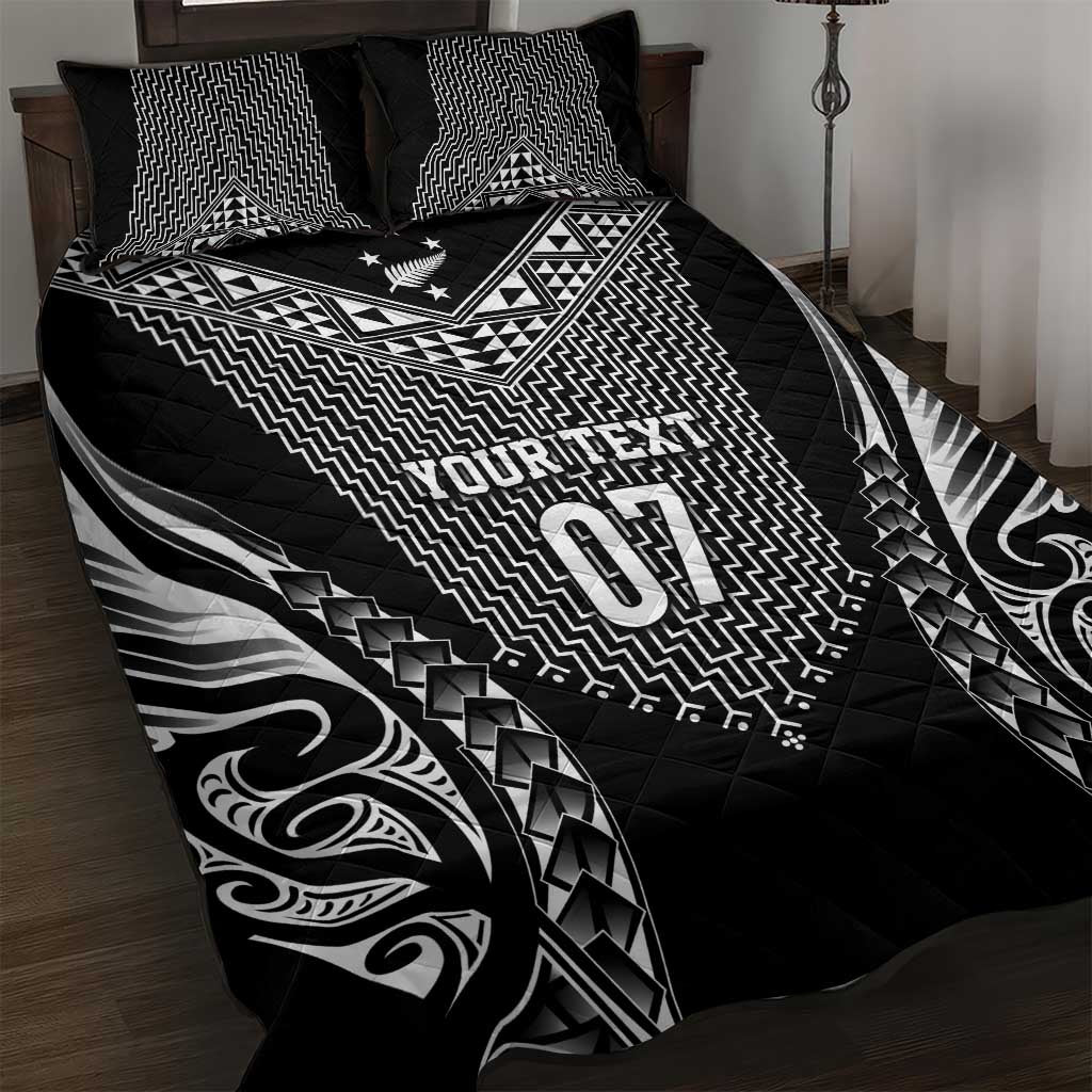 2025 Rugby Championship New Zealand Custom Quilt Bed Set Poutama Motifs - Aussie Hoodie