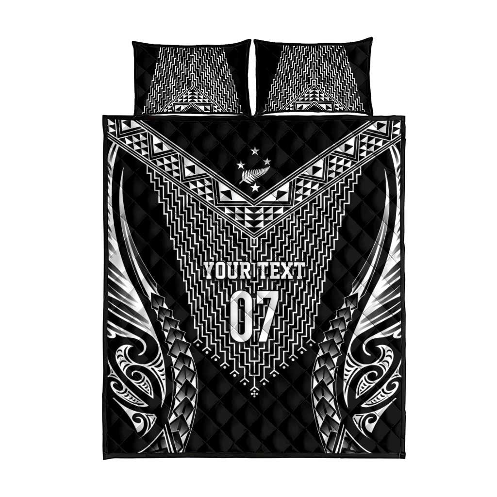 2025 Rugby Championship New Zealand Custom Quilt Bed Set Poutama Motifs - Aussie Hoodie