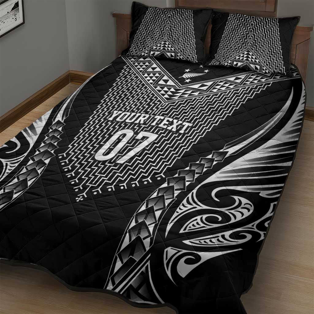 2025 Rugby Championship New Zealand Custom Quilt Bed Set Poutama Motifs - Aussie Hoodie