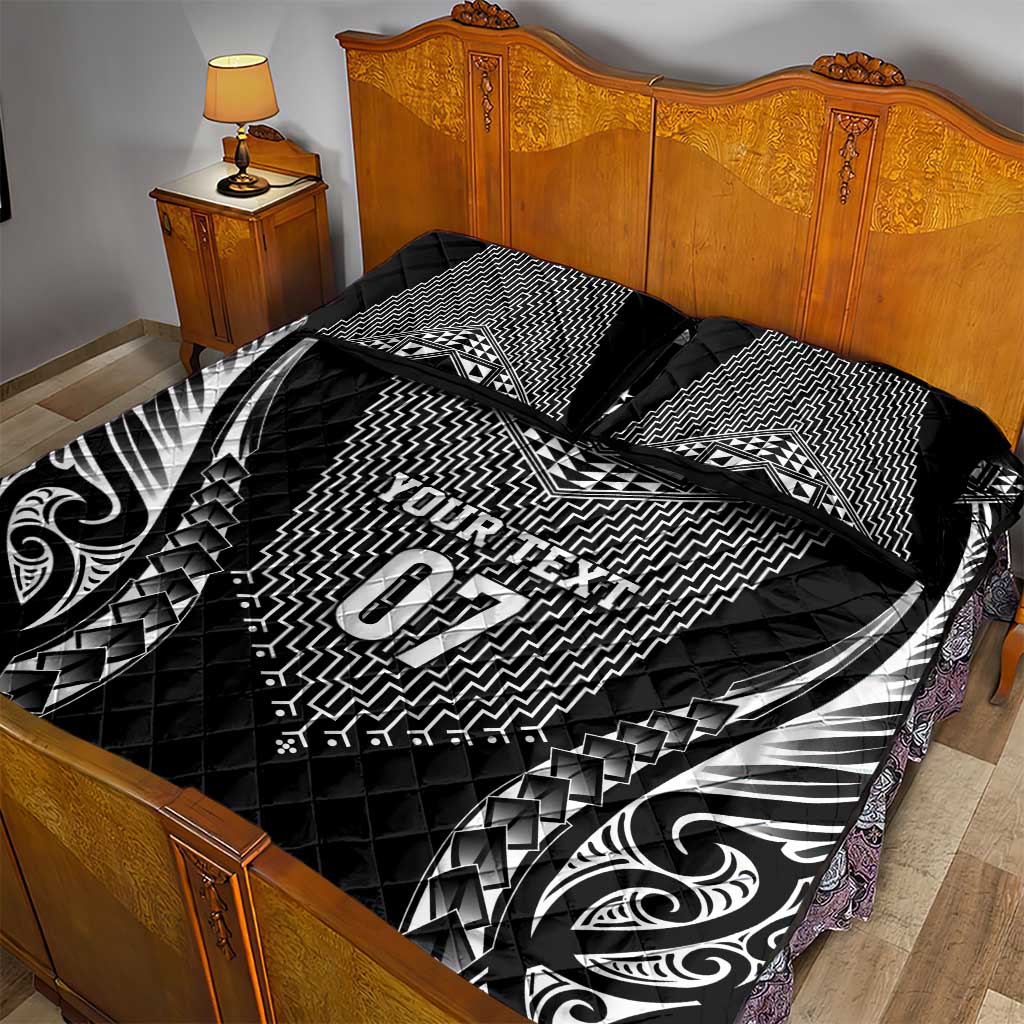 2025 Rugby Championship New Zealand Custom Quilt Bed Set Poutama Motifs - Aussie Hoodie