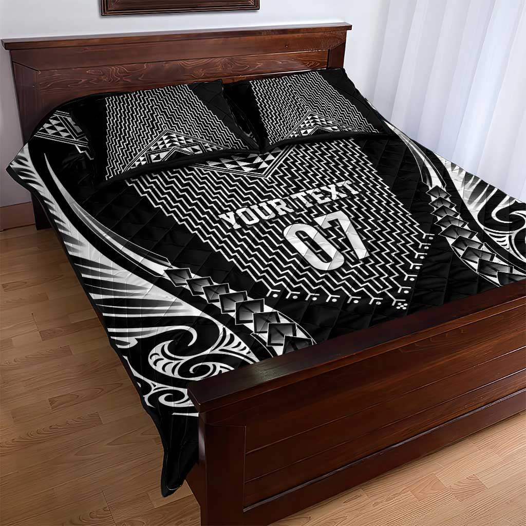 2025 Rugby Championship New Zealand Custom Quilt Bed Set Poutama Motifs - Aussie Hoodie