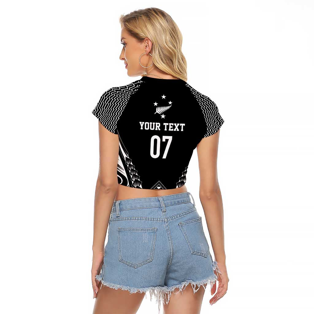 2025 Rugby Championship New Zealand Custom Raglan Cropped T Shirt Poutama Motifs - Aussie Hoodie