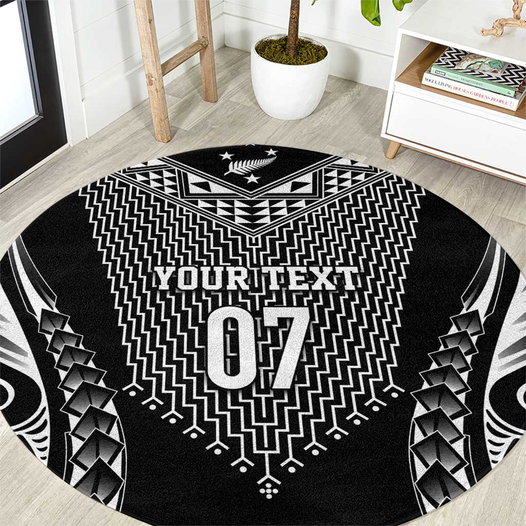 2025 Rugby Championship New Zealand Custom Round Carpet Poutama Motifs - Aussie Hoodie