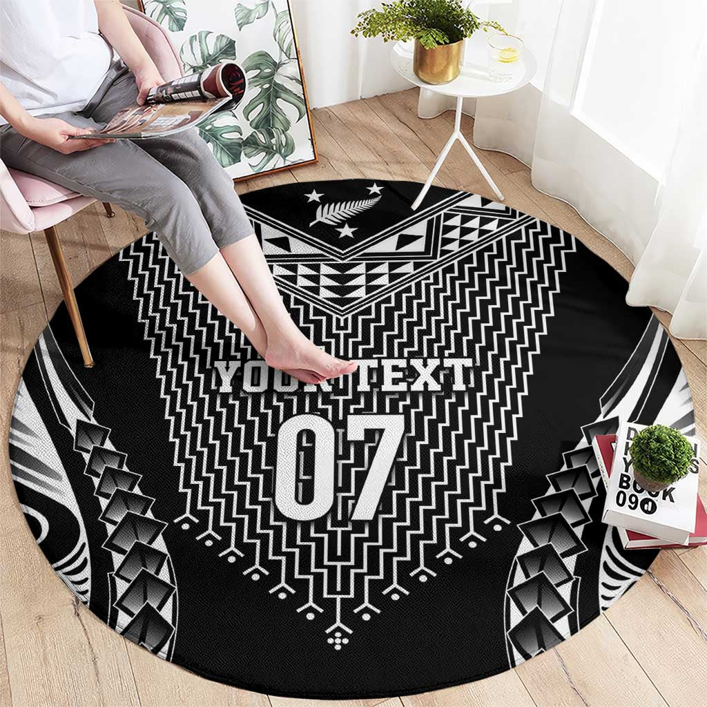 2025 Rugby Championship New Zealand Custom Round Carpet Poutama Motifs - Aussie Hoodie