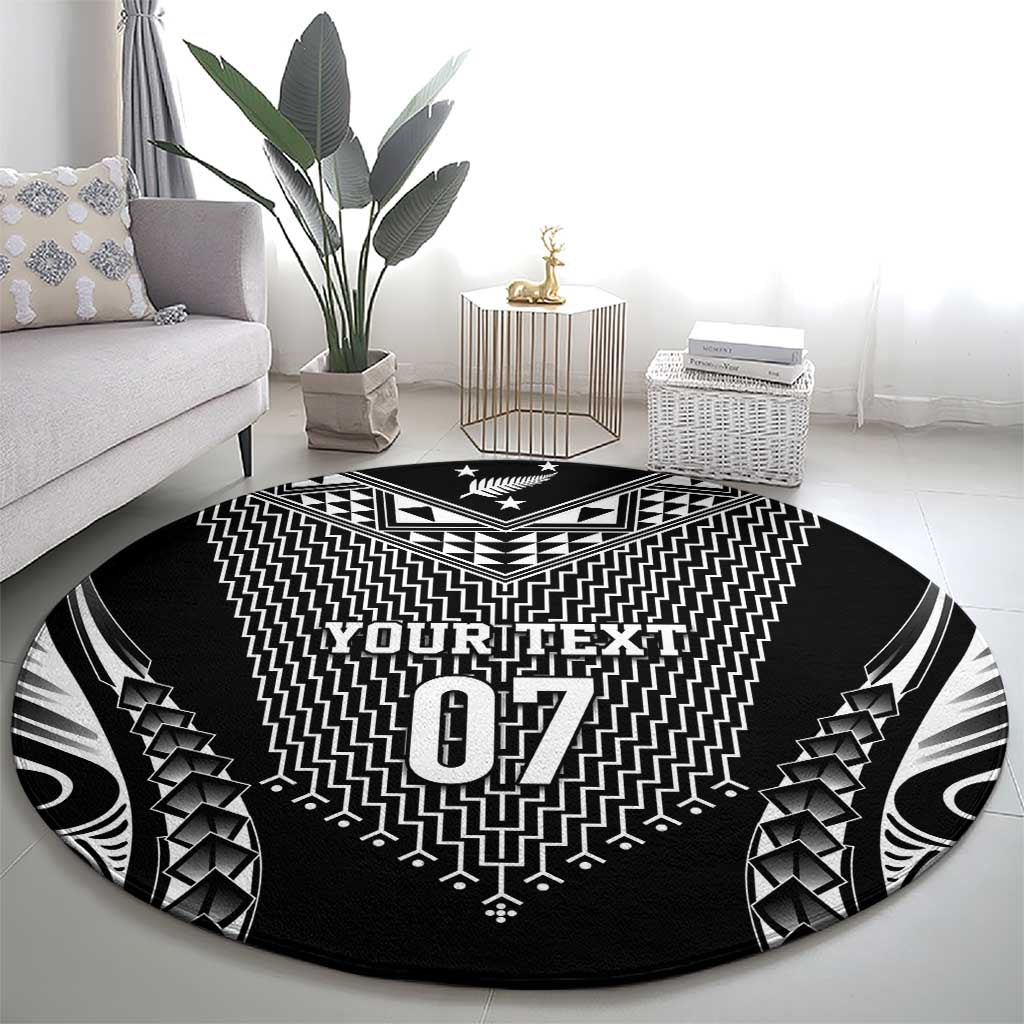 2025 Rugby Championship New Zealand Custom Round Carpet Poutama Motifs - Aussie Hoodie