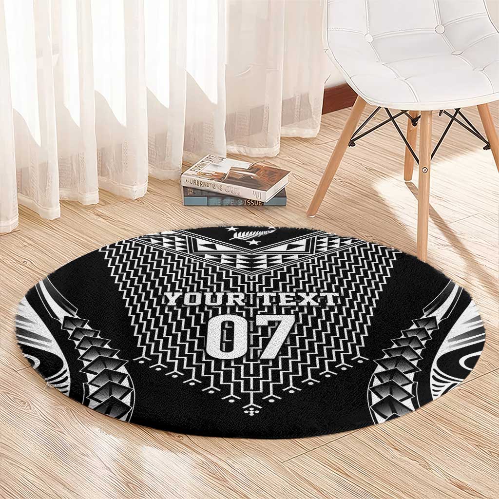 2025 Rugby Championship New Zealand Custom Round Carpet Poutama Motifs - Aussie Hoodie