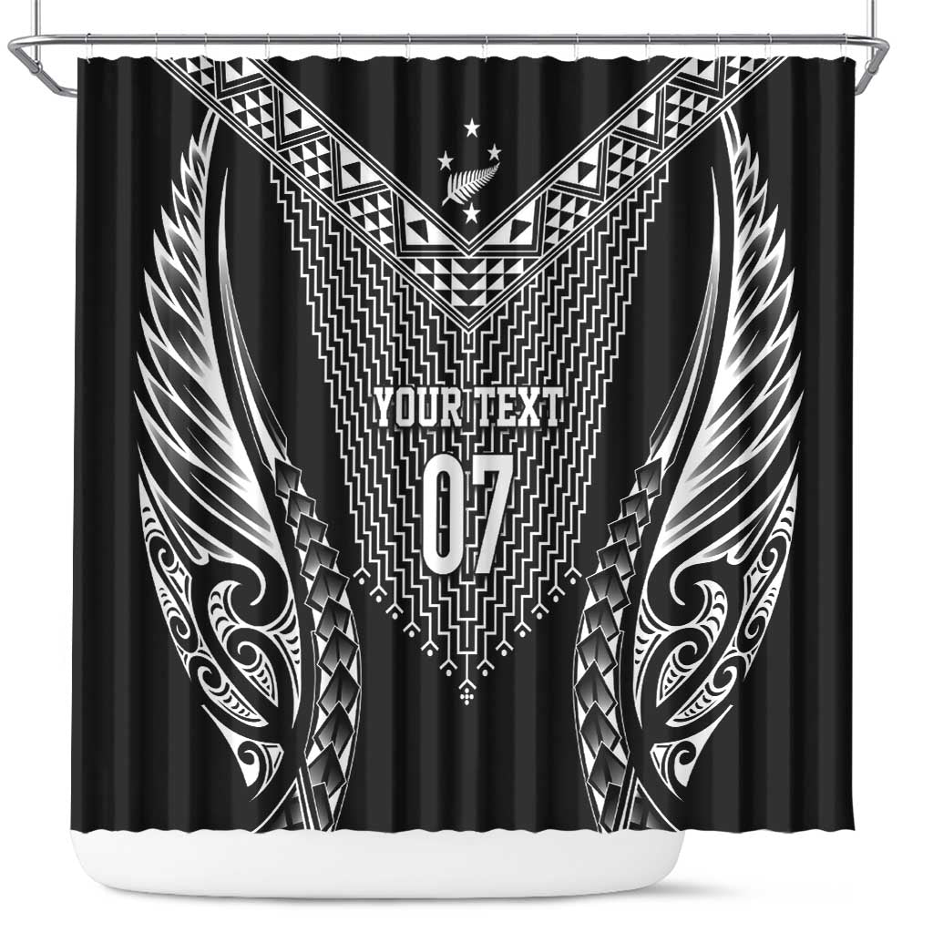 2025 Rugby Championship New Zealand Custom Shower Curtain Poutama Motifs - Aussie Hoodie