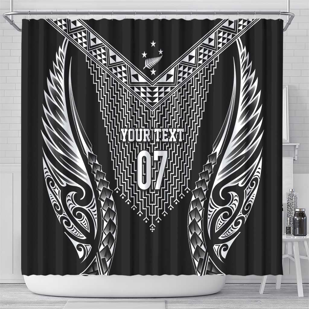 2025 Rugby Championship New Zealand Custom Shower Curtain Poutama Motifs - Aussie Hoodie