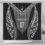 2025 Rugby Championship New Zealand Custom Shower Curtain Poutama Motifs - Aussie Hoodie