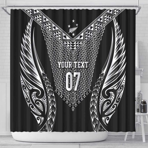 2025 Rugby Championship New Zealand Custom Shower Curtain Poutama Motifs - Aussie Hoodie