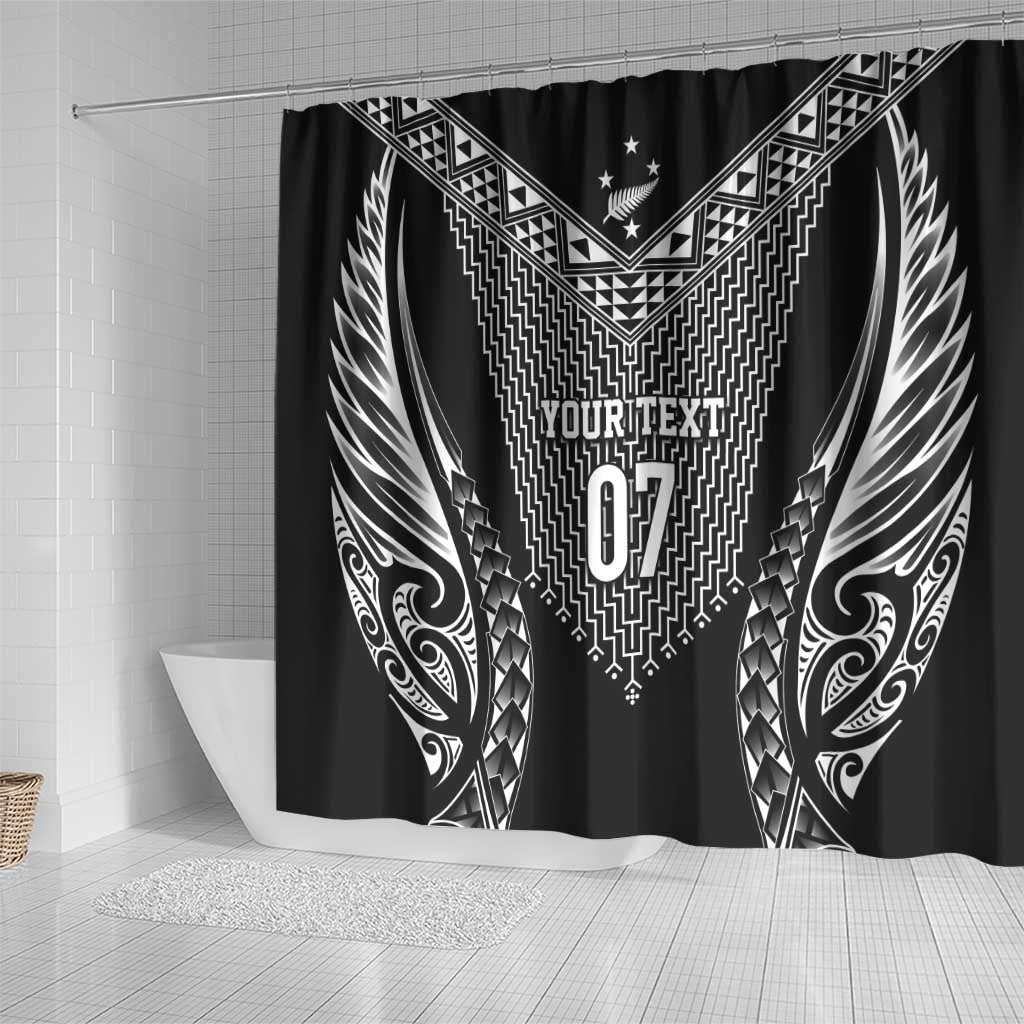 2025 Rugby Championship New Zealand Custom Shower Curtain Poutama Motifs - Aussie Hoodie