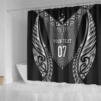 2025 Rugby Championship New Zealand Custom Shower Curtain Poutama Motifs - Aussie Hoodie
