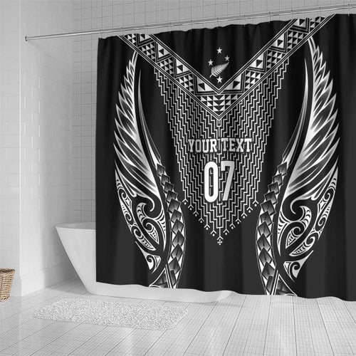 2025 Rugby Championship New Zealand Custom Shower Curtain Poutama Motifs - Aussie Hoodie