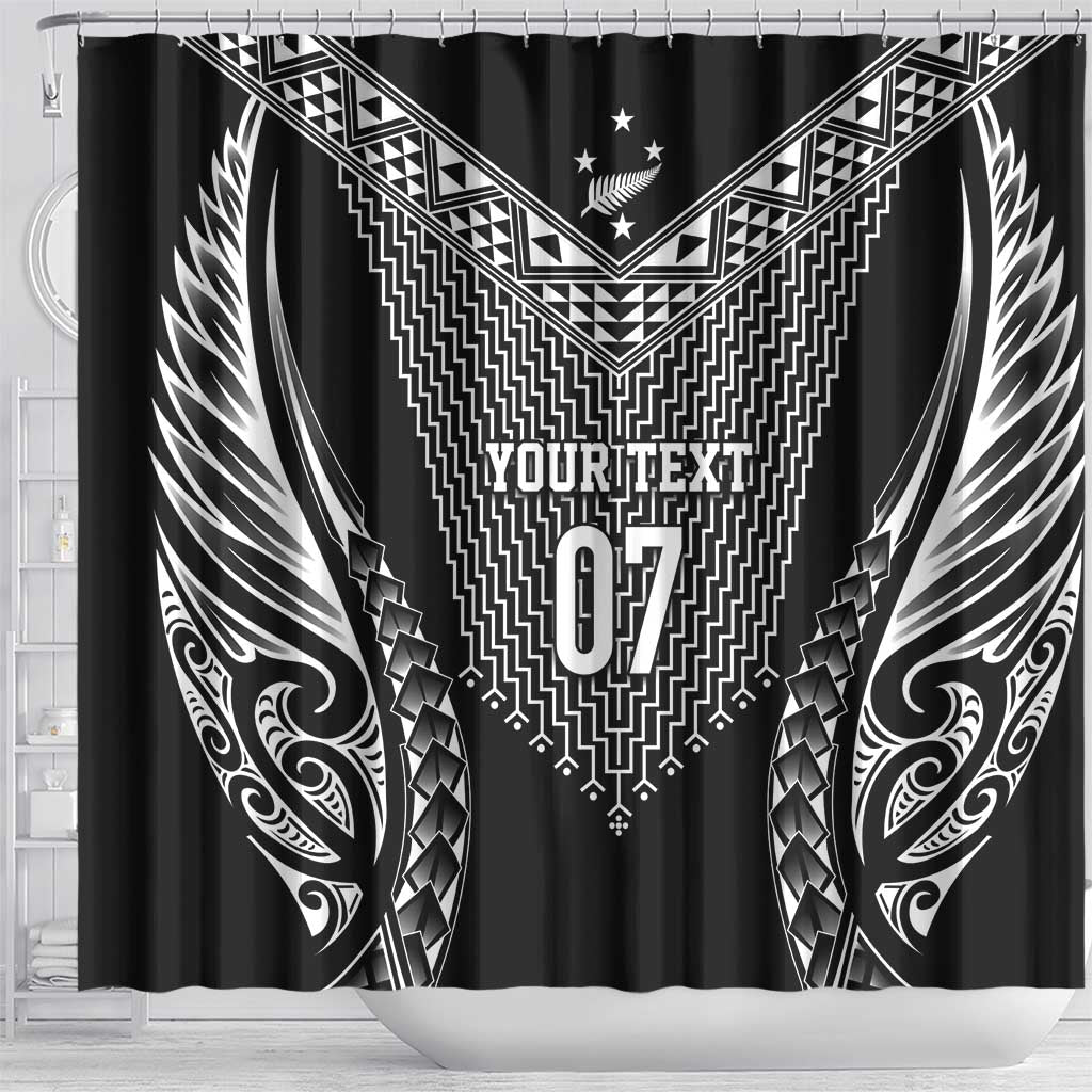 2025 Rugby Championship New Zealand Custom Shower Curtain Poutama Motifs - Aussie Hoodie