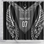 2025 Rugby Championship New Zealand Custom Shower Curtain Poutama Motifs - Aussie Hoodie