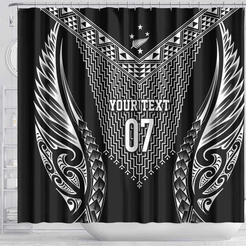 2025 Rugby Championship New Zealand Custom Shower Curtain Poutama Motifs - Aussie Hoodie