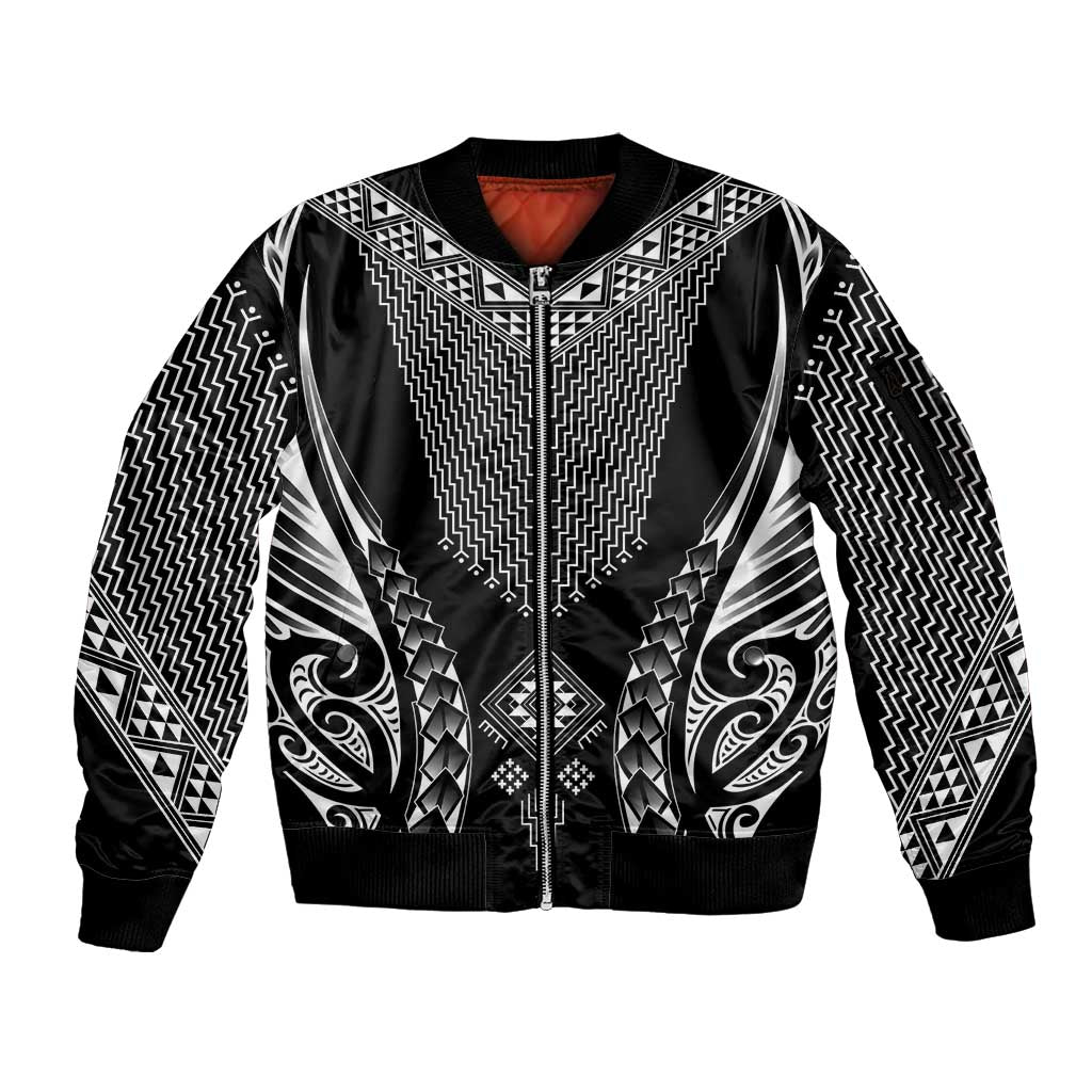 2025 Rugby Championship New Zealand Custom Sleeve Zip Bomber Jacket Poutama Motifs - Aussie Hoodie