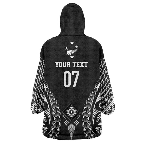 2025 Rugby Championship New Zealand Custom Wearable Blanket Hoodie Poutama Motifs - Aussie Hoodie