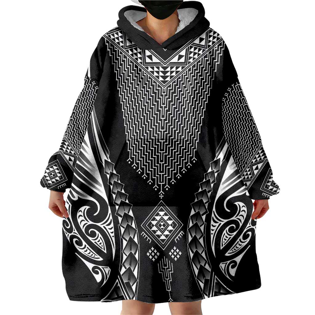 2025 Rugby Championship New Zealand Custom Wearable Blanket Hoodie Poutama Motifs - Aussie Hoodie