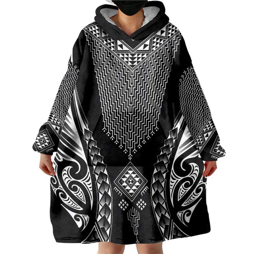 2025 Rugby Championship New Zealand Custom Wearable Blanket Hoodie Poutama Motifs - Aussie Hoodie