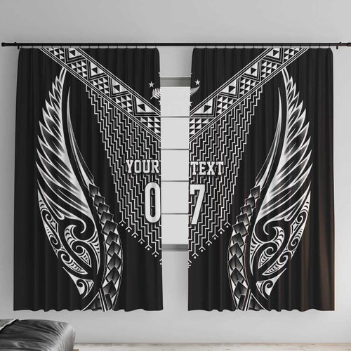 2025 Rugby Championship New Zealand Custom Window Curtain Poutama Motifs - Aussie Hoodie