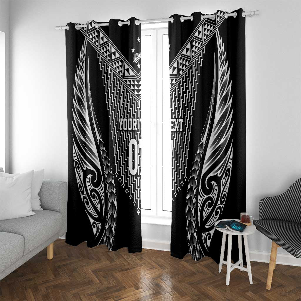 2025 Rugby Championship New Zealand Custom Window Curtain Poutama Motifs - Aussie Hoodie
