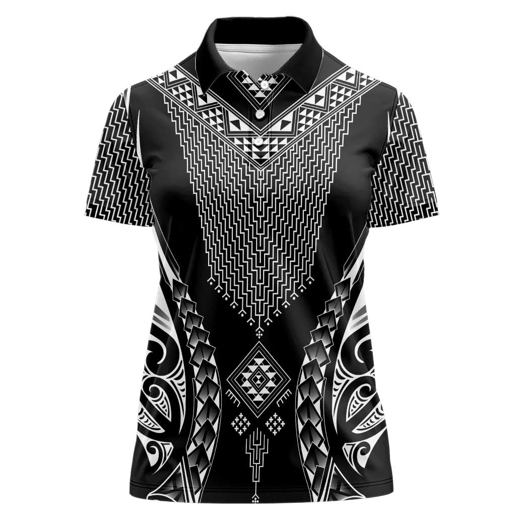 2025 Rugby Championship New Zealand Custom Women Polo Shirt Poutama Motifs - Aussie Hoodie