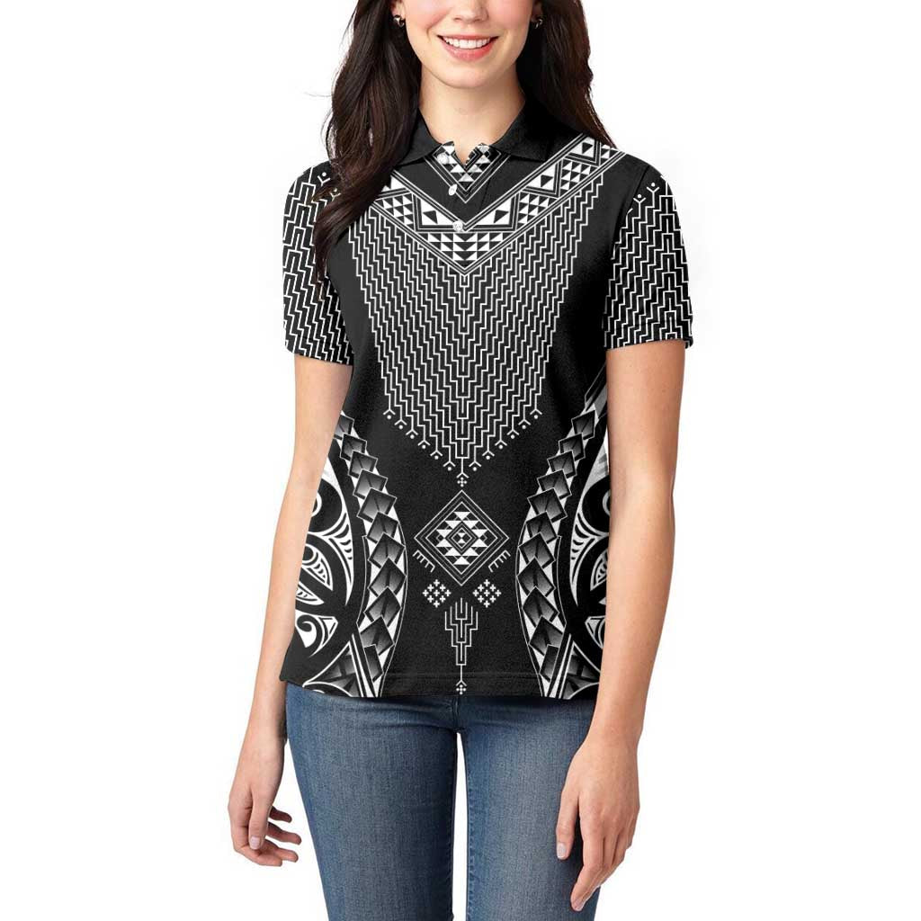 2025 Rugby Championship New Zealand Custom Women Polo Shirt Poutama Motifs - Aussie Hoodie