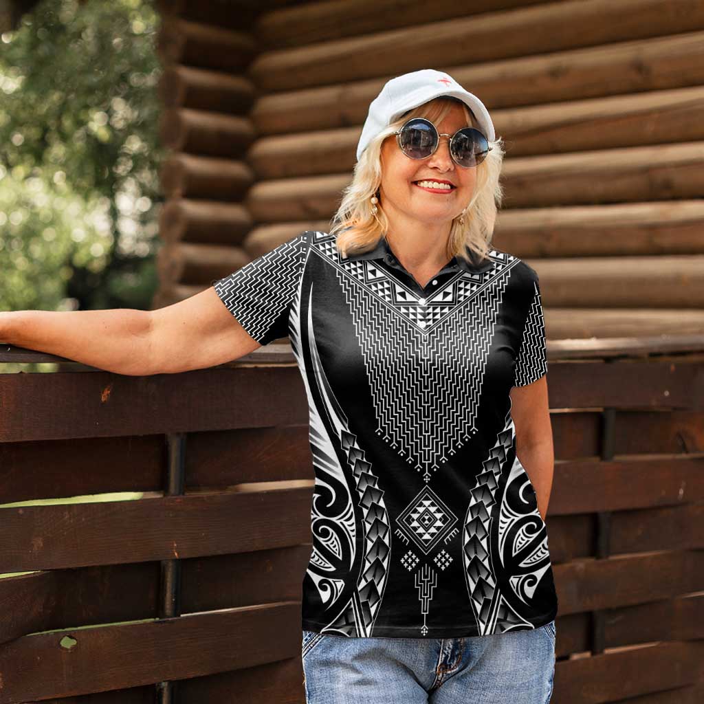 2025 Rugby Championship New Zealand Custom Women Polo Shirt Poutama Motifs - Aussie Hoodie