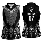 2025 Rugby Championship New Zealand Custom Women Sleeveless Polo Shirt Poutama Motifs - Aussie Hoodie