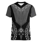 2025 Rugby Championship New Zealand Custom Women V-Neck T-Shirt Poutama Motifs - Aussie Hoodie
