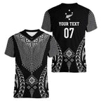2025 Rugby Championship New Zealand Custom Women V-Neck T-Shirt Poutama Motifs - Aussie Hoodie