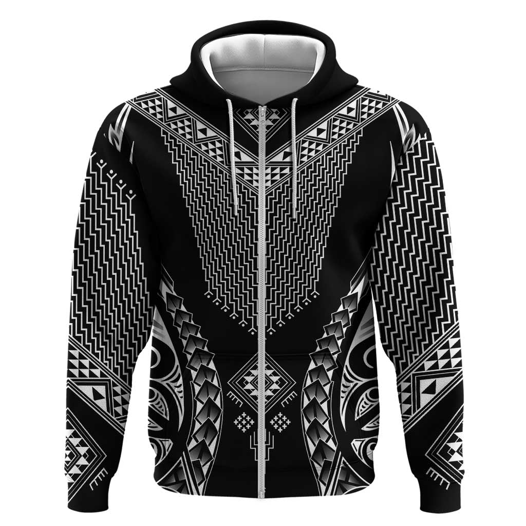 2025 Rugby Championship New Zealand Custom Zip Hoodie Poutama Motifs - Aussie Hoodie