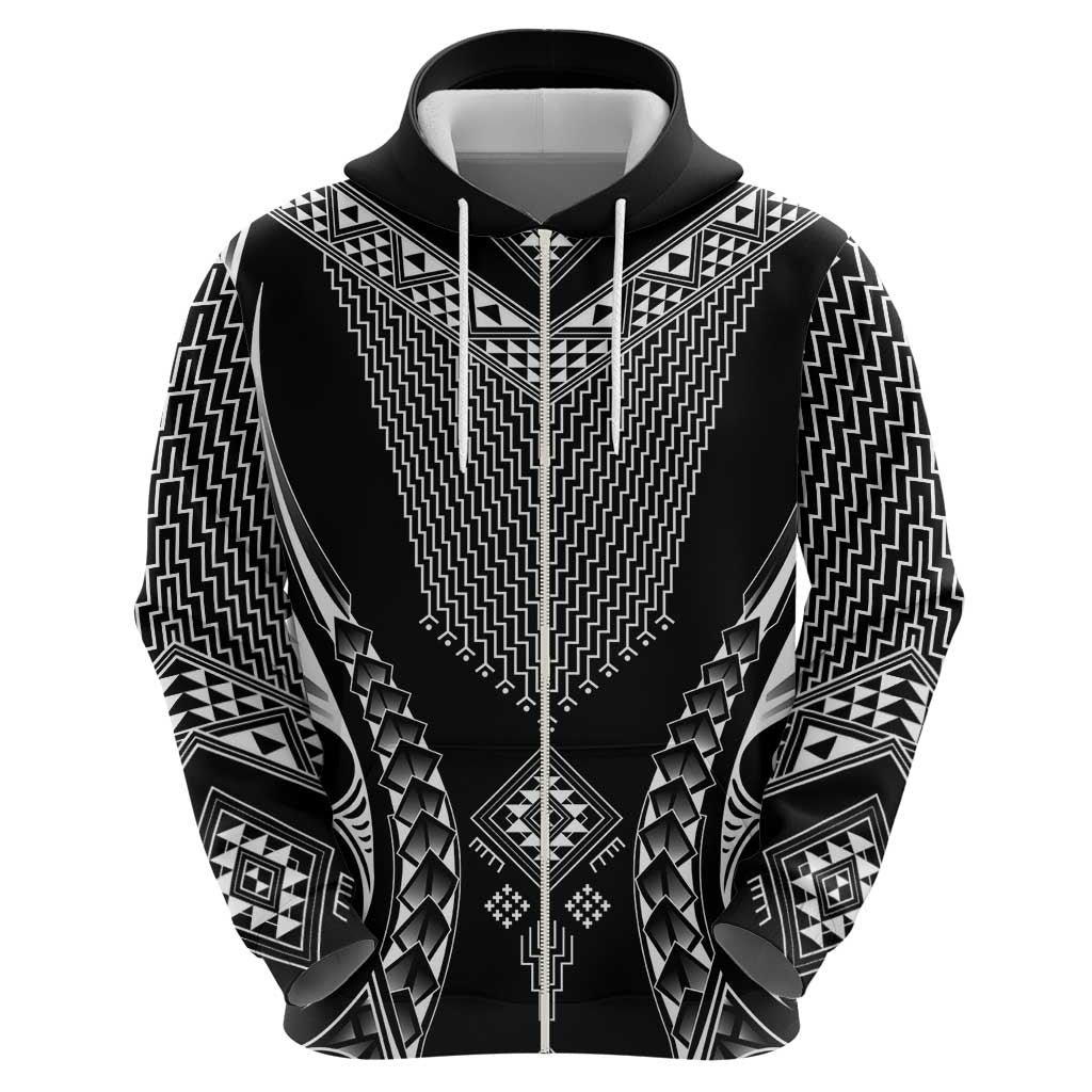 2025 Rugby Championship New Zealand Custom Zip Hoodie Poutama Motifs - Aussie Hoodie