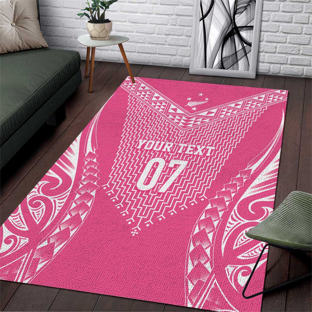 2025 Rugby Championship New Zealand Custom Area Rug Poutama Motifs - Pink Out - Aussie Hoodie