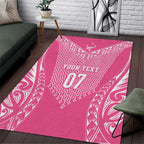 2025 Rugby Championship New Zealand Custom Area Rug Poutama Motifs - Pink Out - Aussie Hoodie