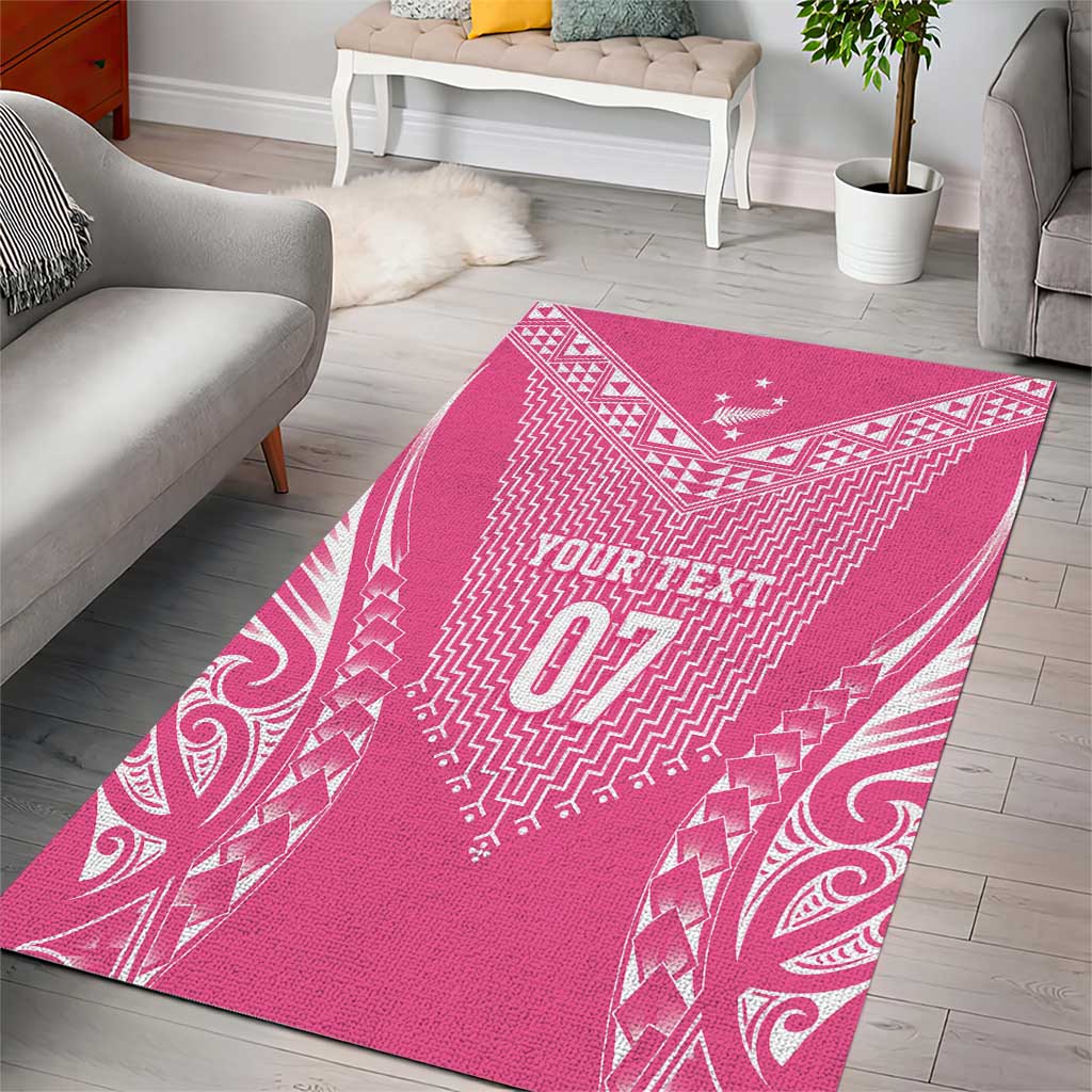 2025 Rugby Championship New Zealand Custom Area Rug Poutama Motifs - Pink Out - Aussie Hoodie