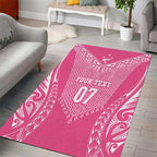 2025 Rugby Championship New Zealand Custom Area Rug Poutama Motifs - Pink Out - Aussie Hoodie