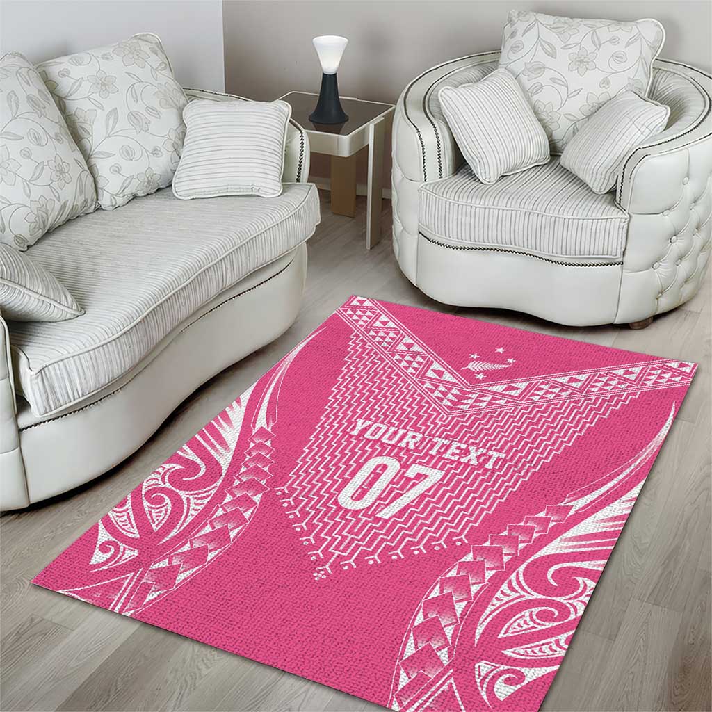 2025 Rugby Championship New Zealand Custom Area Rug Poutama Motifs - Pink Out - Aussie Hoodie