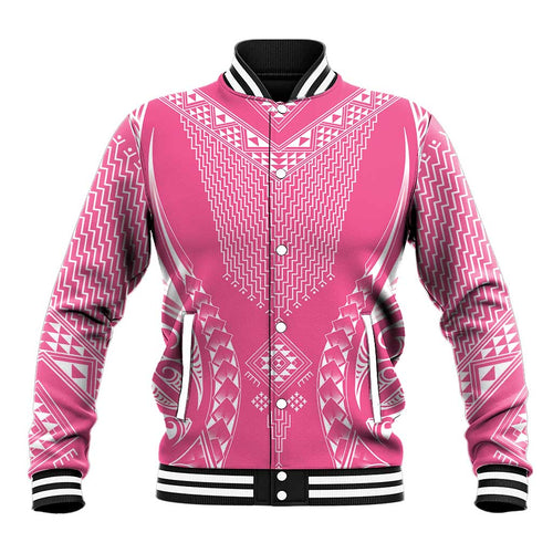 2025 Rugby Championship New Zealand Custom Baseball Jacket Poutama Motifs - Pink Out - Aussie Hoodie