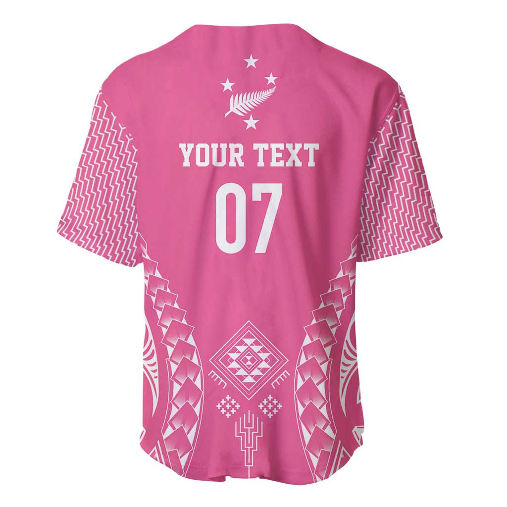 2025 Rugby Championship New Zealand Custom Baseball Jersey Poutama Motifs - Pink Out - Aussie Hoodie